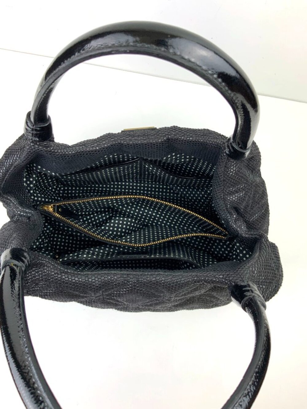 Kate Spade New York Black Quilted Woven Straw Satchel Hand Bag - Picture 10 of 16